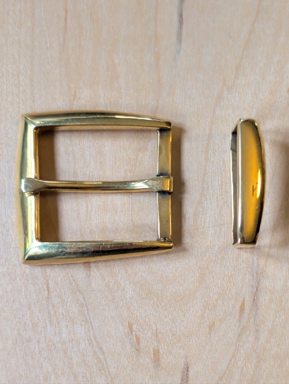 Brass Belt Buckle and Keeper